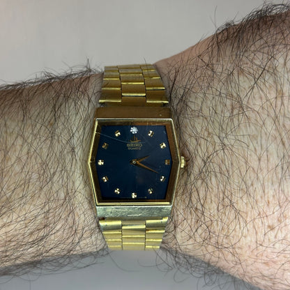 Reloj Seiko 6530-5620 Enero 1985 Dial Azul Facetado Pieza Escasa LEER