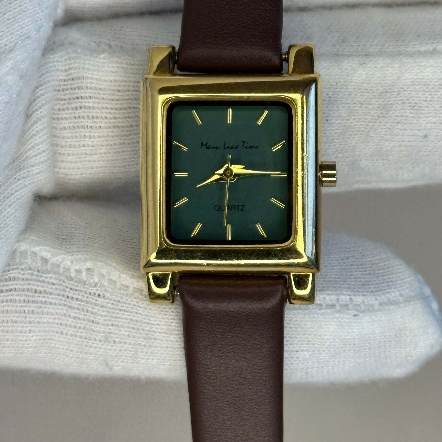 Reloj compacto Main Line Time Mujer Verde Esmeralda Año 1996 Único