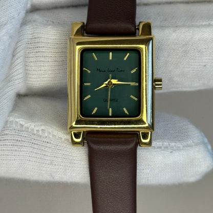 Reloj compacto Main Line Time Mujer Verde Esmeralda Año 1996 Único