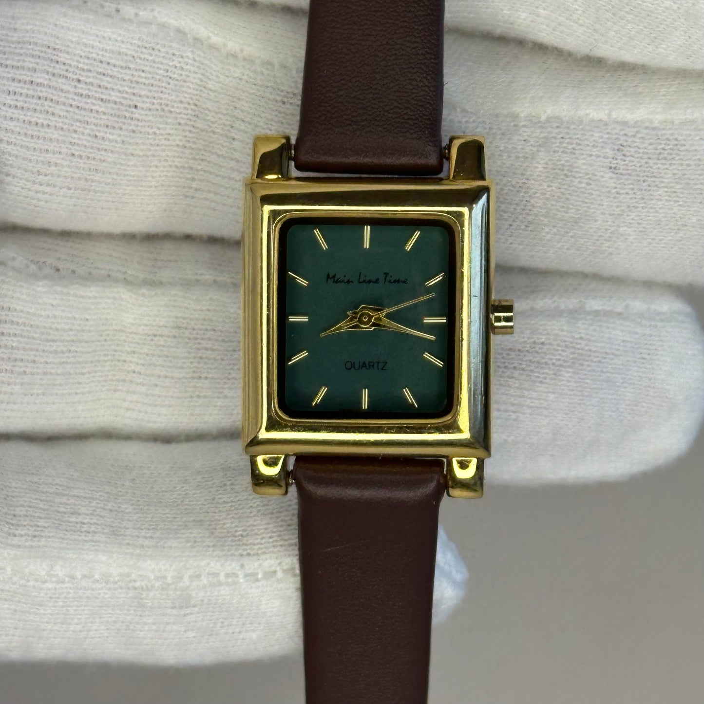 Reloj compacto Main Line Time Mujer Verde Esmeralda Año 1996 Único