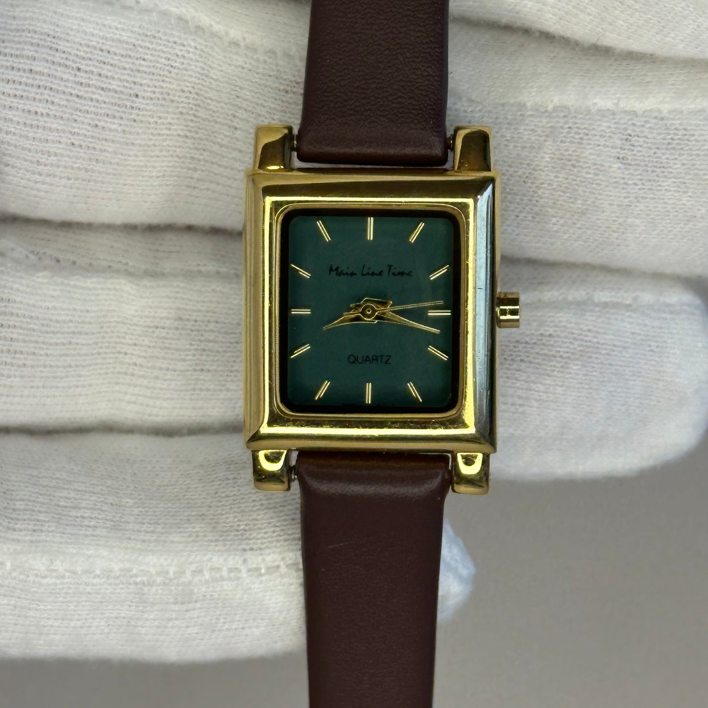 Reloj compacto Main Line Time Mujer Verde Esmeralda Año 1996 Único