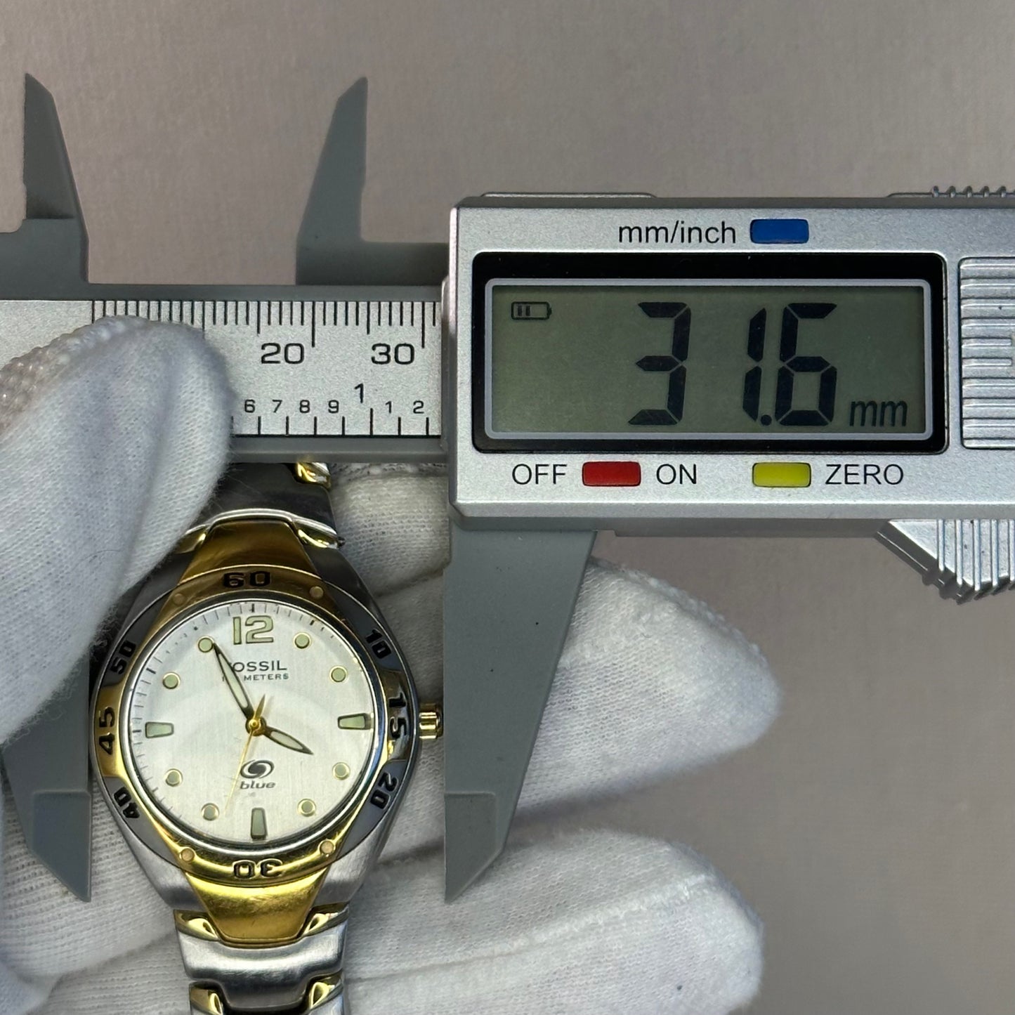 Reloj Fossil Blue Mujer WM3429 Bicolor Año 2003 esfera cepillada plateada
