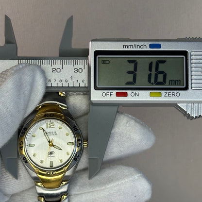 Reloj Fossil Blue Mujer WM3429 Bicolor Año 2003 esfera cepillada plateada