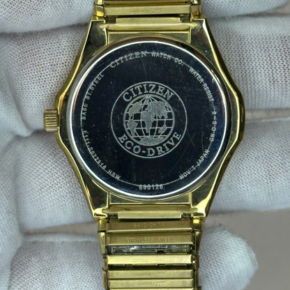 Reloj Citizen Eco-Drive SOLAR Gold Tone Años 2000 Muñeca grande