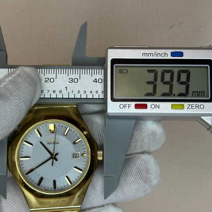 Reloj Citizen Eco-Drive SOLAR Gold Tone Años 2000 Muñeca grande