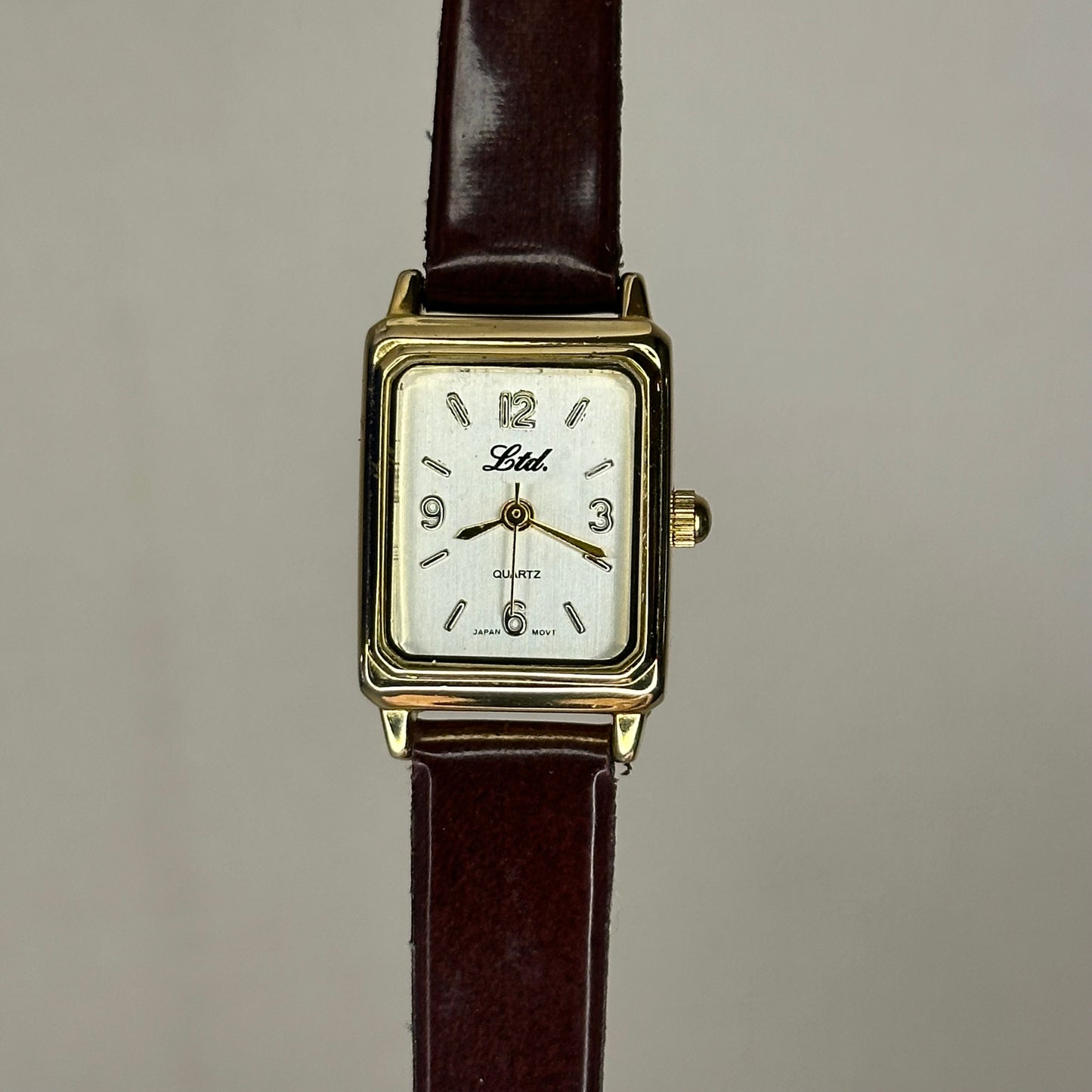 Reloj LTD Mujer Quartz Rectangular | Japón | 1990 | Pulsera original café