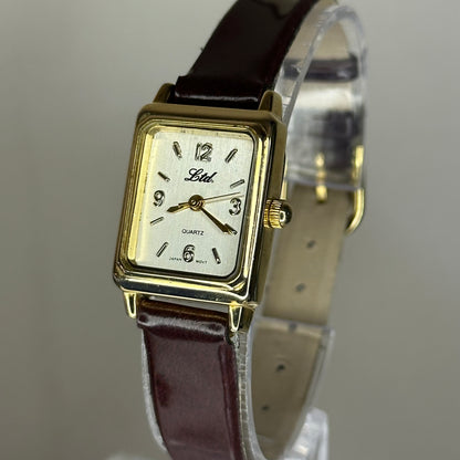 Reloj LTD Mujer Quartz Rectangular | Japón | 1990 | Pulsera original café