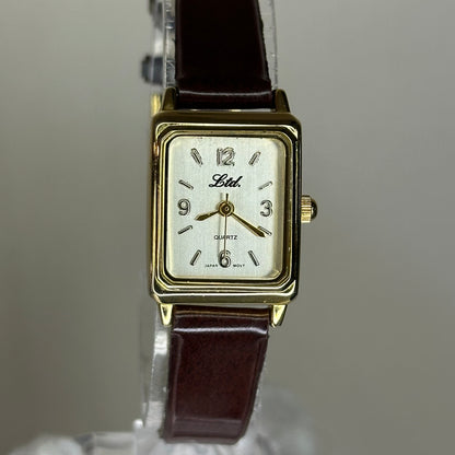 Reloj LTD Mujer Quartz Rectangular | Japón | 1990 | Pulsera original café