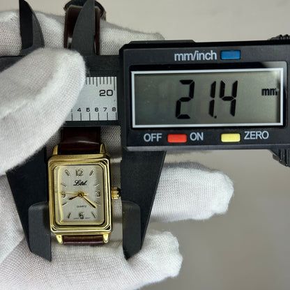Reloj LTD Mujer Quartz Rectangular | Japón | 1990 | Pulsera original café