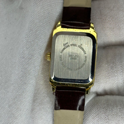 Reloj LTD Mujer Quartz Rectangular | Japón | 1990 | Pulsera original café