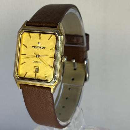 Reloj Peugeot Quartz Hombre Rectangular 1988 Dial Texturizado ÚNICO