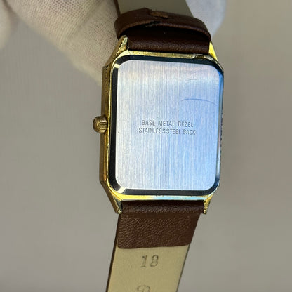 Reloj Peugeot Quartz Hombre Rectangular 1988 Dial Texturizado ÚNICO