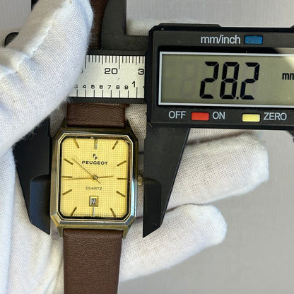 Reloj Peugeot Quartz Hombre Rectangular 1988 Dial Texturizado ÚNICO