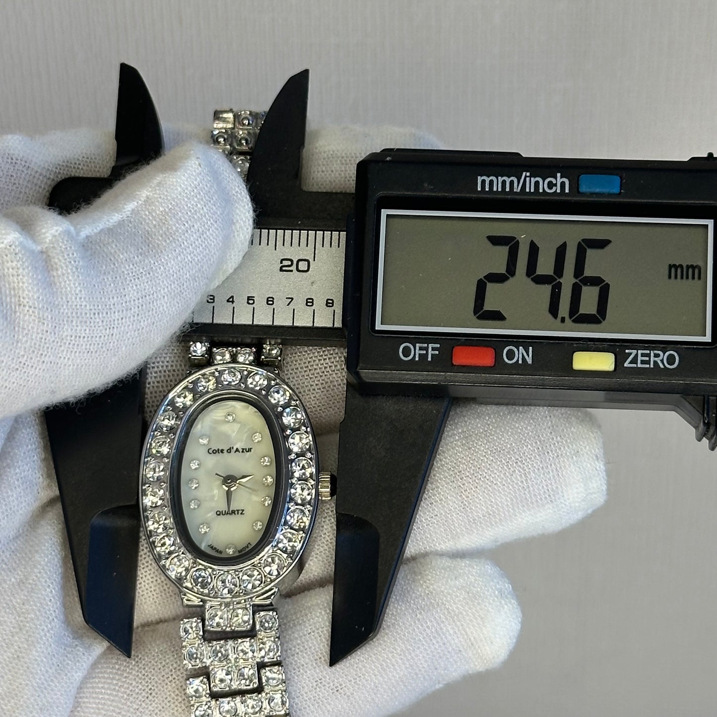 Reloj joya Cote d'Azur Quartz Japón Mujer Oval Cristales 1999