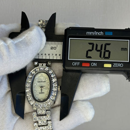 Reloj joya Cote d'Azur Quartz Japón Mujer Oval Cristales 1999