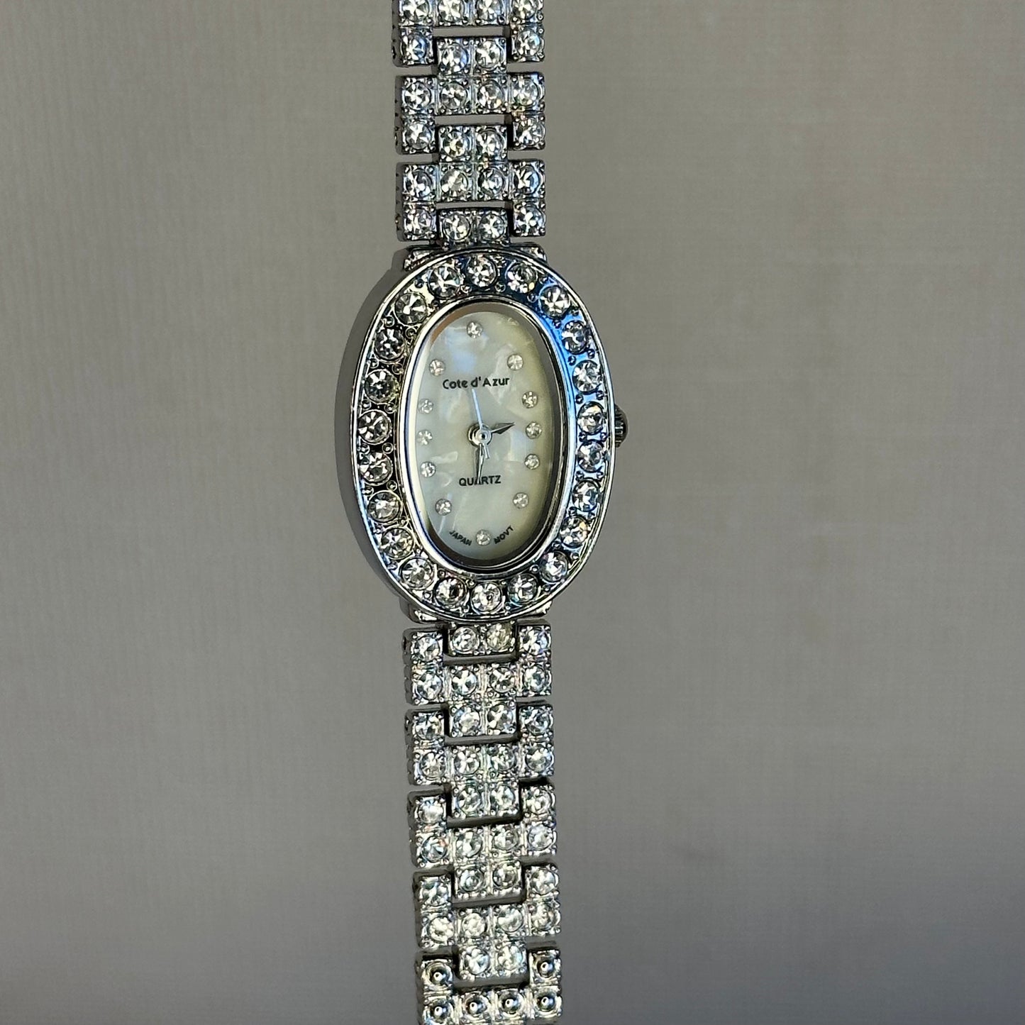 Reloj joya Cote d'Azur Quartz Japón Mujer Oval Cristales 1999