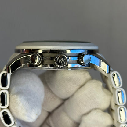 Michael Kors MK-8108 Cronógrafo Blanco 2011 | 45 mm | Brazalete Integrado