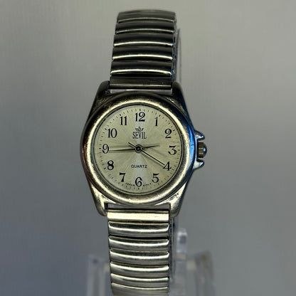 Reloj Sevil Quartz Mujer Japón 1996 | 28 mm | Esfera Sunburst Champagne