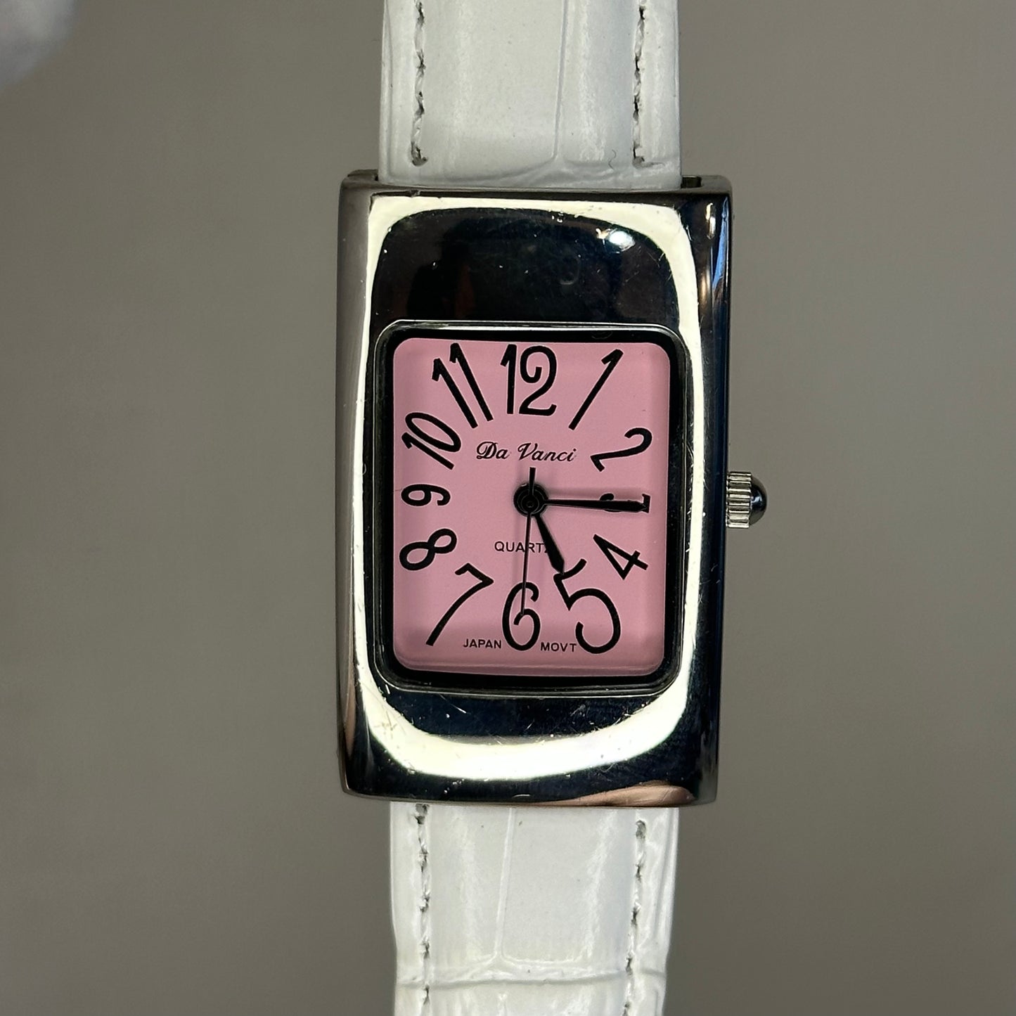 Reloj Da Vanci Japan Movt Mujer Rectangular Rosa 2005 Pulsera blanca