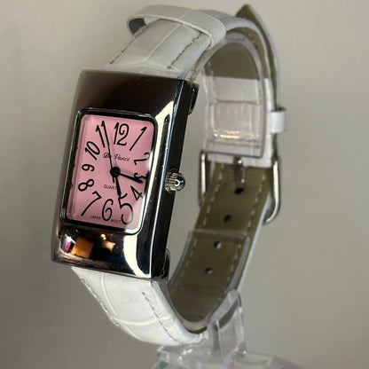 Reloj Da Vanci Japan Movt Mujer Rectangular Rosa 2005 Pulsera blanca