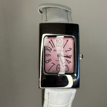Reloj Da Vanci Japan Movt Mujer Rectangular Rosa 2005 Pulsera blanca