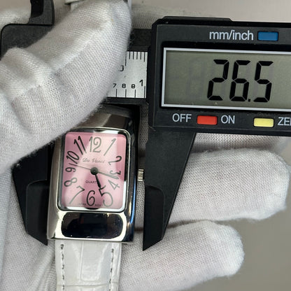 Reloj Da Vanci Japan Movt Mujer Rectangular Rosa 2005 Pulsera blanca