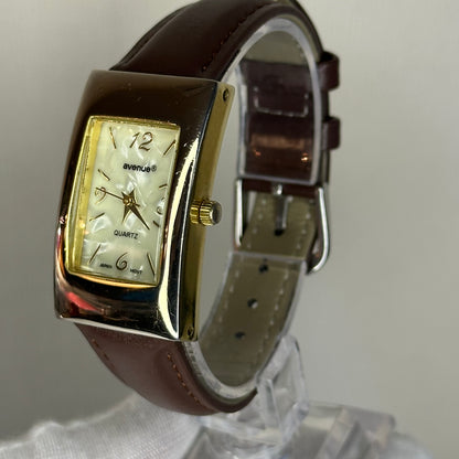 Reloj Avenue Quartz Mujer Japan Movt Rectangular Nacarado 90s