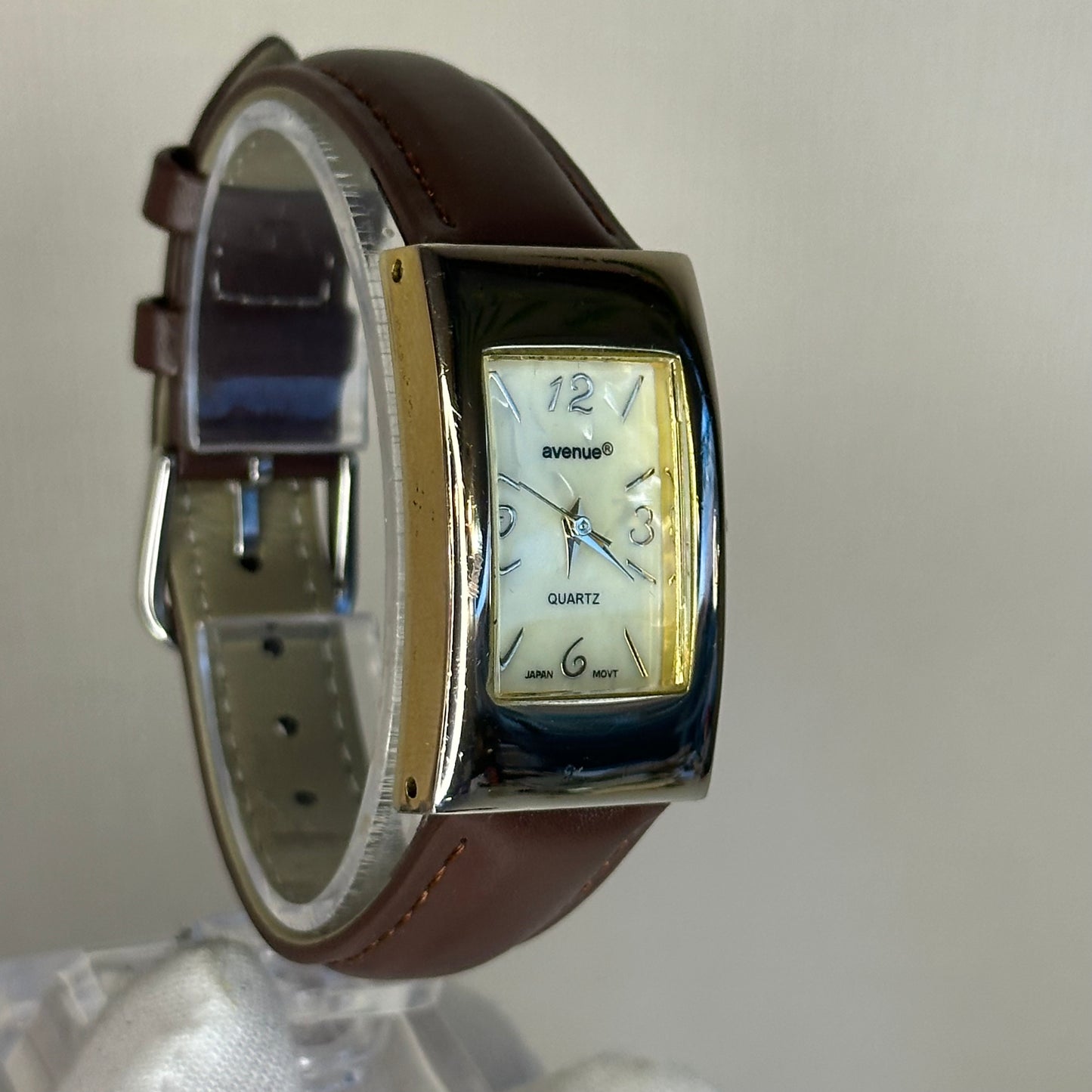 Reloj Avenue Quartz Mujer Japan Movt Rectangular Nacarado 90s