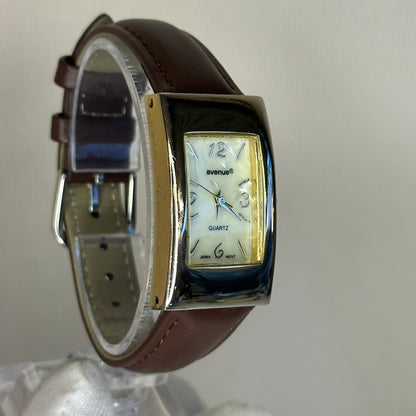 Reloj Avenue Quartz Mujer Japan Movt Rectangular Nacarado 90s