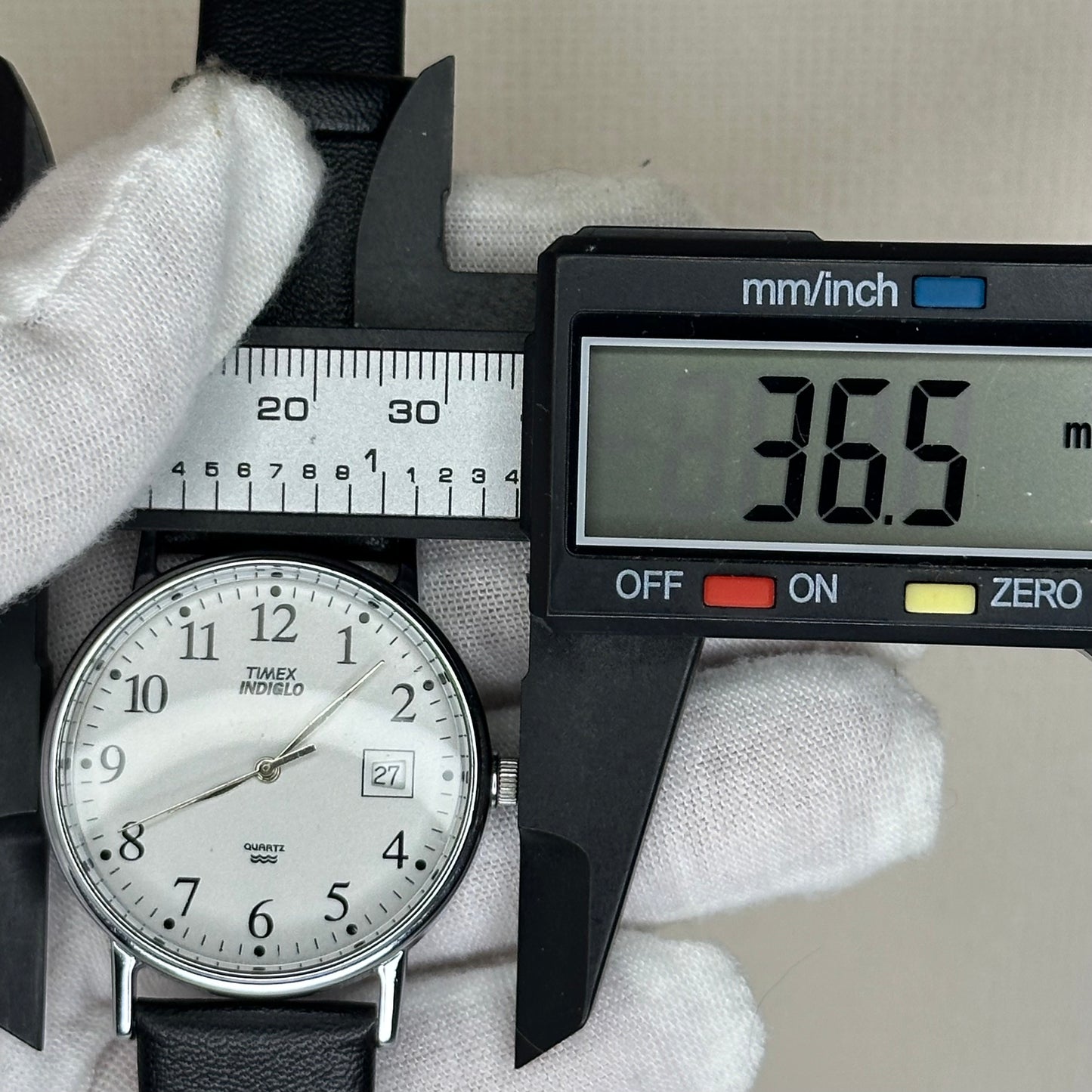 Reloj Timex Indiglo "Easy Reader" E6 – junio de 1997 – 36,5 mm – Hombre
