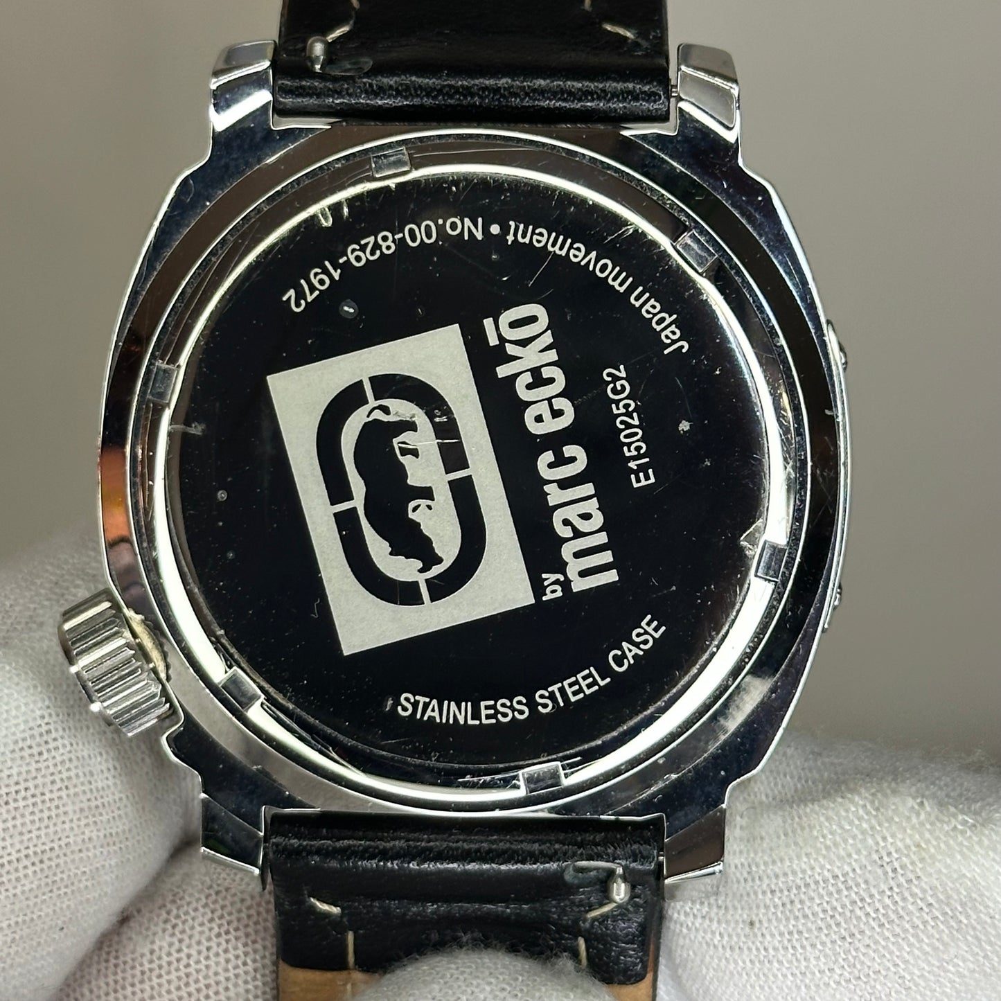 Marc Ecko 2011 Dial arquitectónico nacarado 42 mm pulsera original firmada ÚNICO