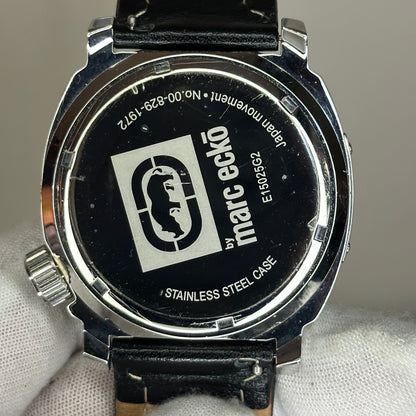 Marc Ecko 2011 Dial arquitectónico nacarado 42 mm pulsera original firmada ÚNICO