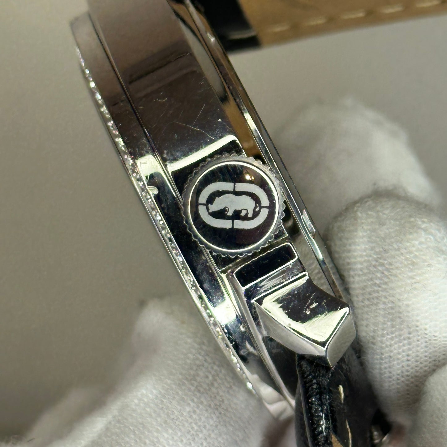 Marc Ecko 2011 Dial arquitectónico nacarado 42 mm pulsera original firmada ÚNICO