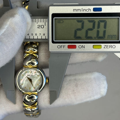 Reloj joya Bulova 98T28 Madreperla Heart Bracelet 2005 ÚNICO