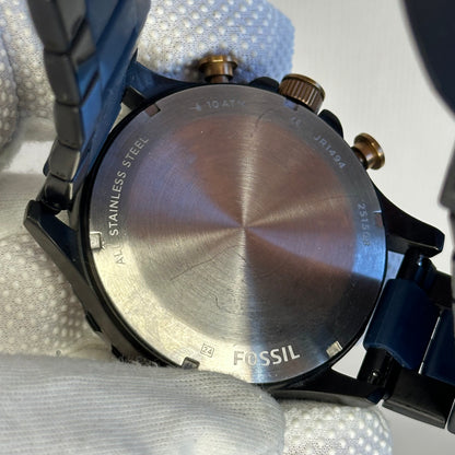Reloj Fossil JR1494 Cronógrafo Oversized 2015 Azul Cobre 50 mm Pulsera Original