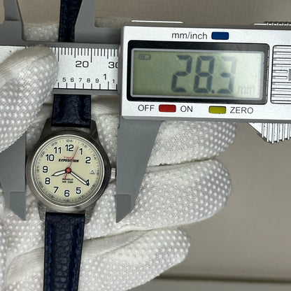 Reloj Timex Expedition Mujer S6 NOS (junio 2008) Indiglo 27 mm Esfera crema