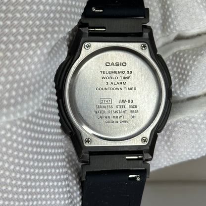 Reloj Casio AW-80 Telememo 30 World Time Año 2004 Ana-Digi 1era gen. módulo 2747