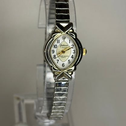 Reloj joya Elgin Galaxie Genuine Diamond Quartz Año 1992 Mujer