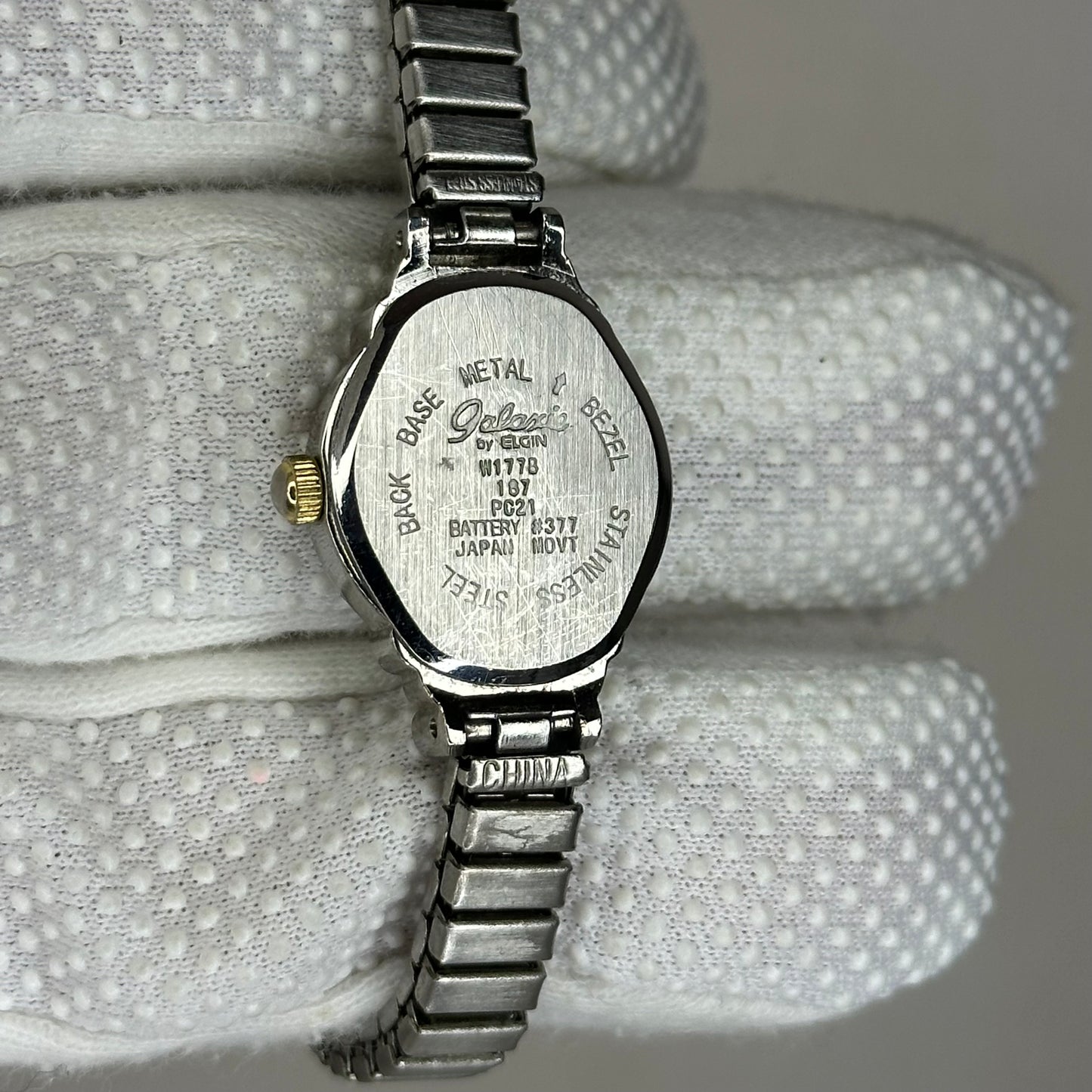 Reloj joya Elgin Galaxie Genuine Diamond Quartz Año 1992 Mujer