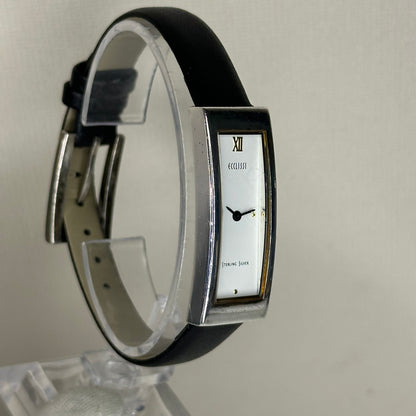 Reloj de plata maciza auténtica Ecclissi Sterling Silver Tank Mujer 2003 ÚNICO LEER