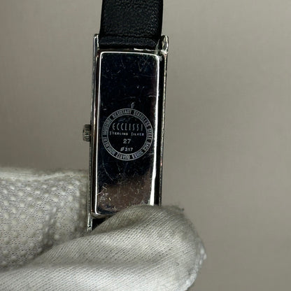 Reloj de plata maciza auténtica Ecclissi Sterling Silver Tank Mujer 2003 ÚNICO LEER