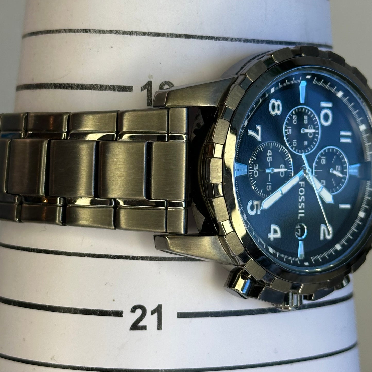 Reloj Fossil Dean Chronograph Hombre FS4721 Smoke Stainless Steel 2012