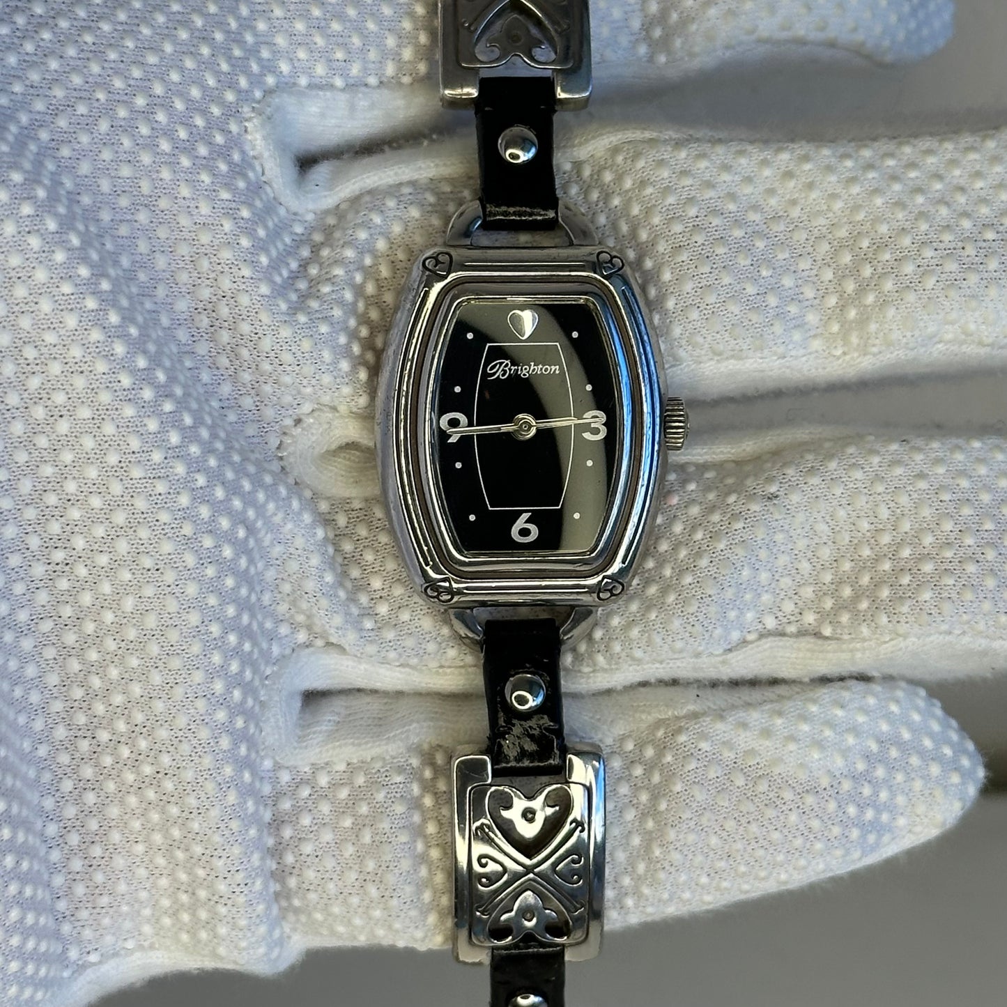 Reloj joya Brighton Bismarck 1999 / Art Nouveau Negro/plateado