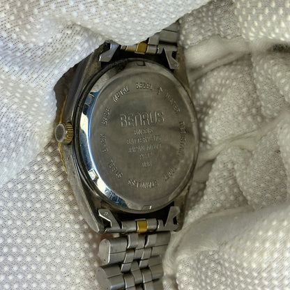 Reloj Benrus BN536 Hombre TwoTone 1992 Bisel Estriado 36 mm