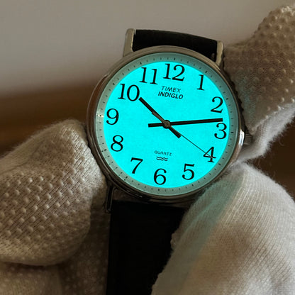 Reloj Timex Easy Reader Indiglo "DD" 1996 Iluminación a las 8  ESCASO 36 mm