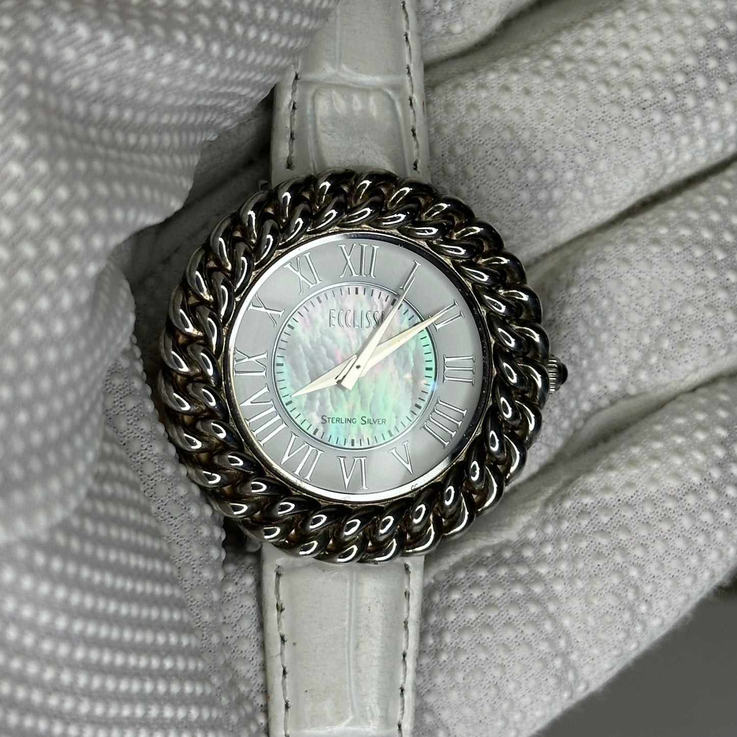 Reloj de Plata Maciza Ecclissi Sterling Silver Año 2003 Madreperla ÚNICO