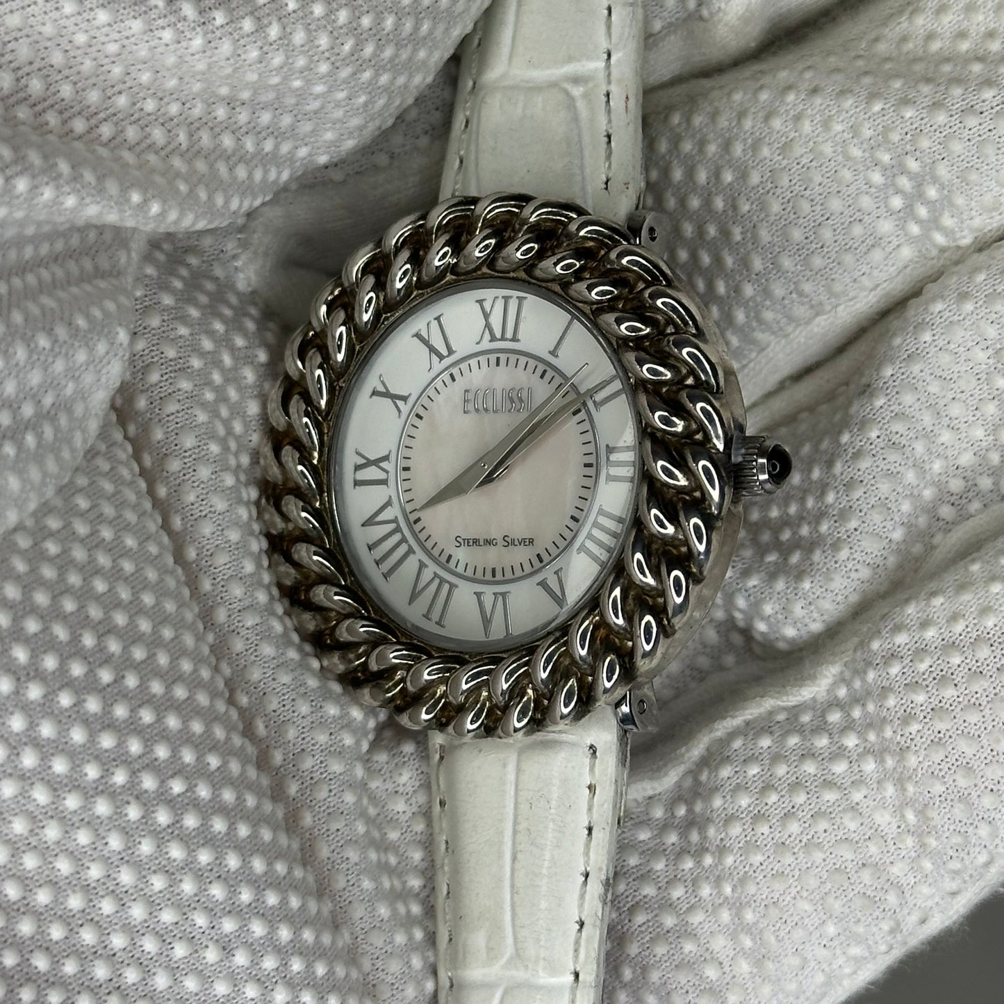 Reloj de Plata Maciza Ecclissi Sterling Silver Año 2003 Madreperla ÚNICO