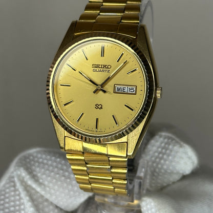 Reloj Seiko SQ Quartz Hombre 5H23-802L Gold Dial | Mayo de 1986
