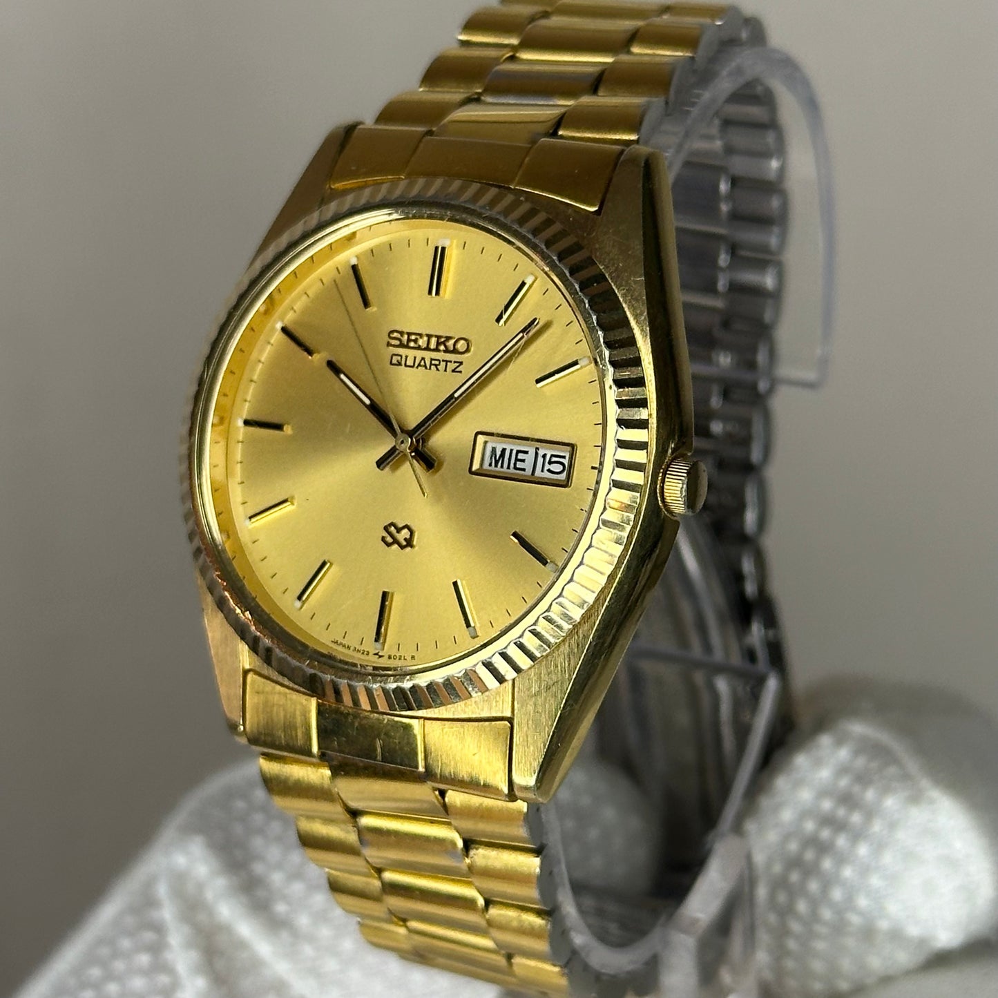 Reloj Seiko SQ Quartz Hombre 5H23-802L Gold Dial | Mayo de 1986