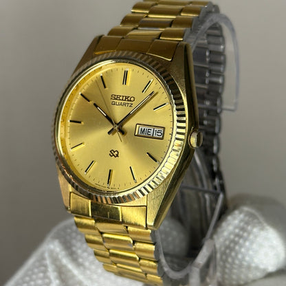 Reloj Seiko SQ Quartz Hombre 5H23-802L Gold Dial | Mayo de 1986